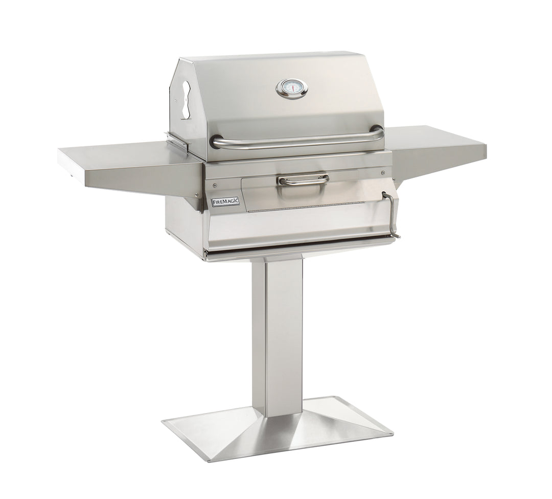 Firemagic 24" Post Mount Stainless Steel Charcoal Grill