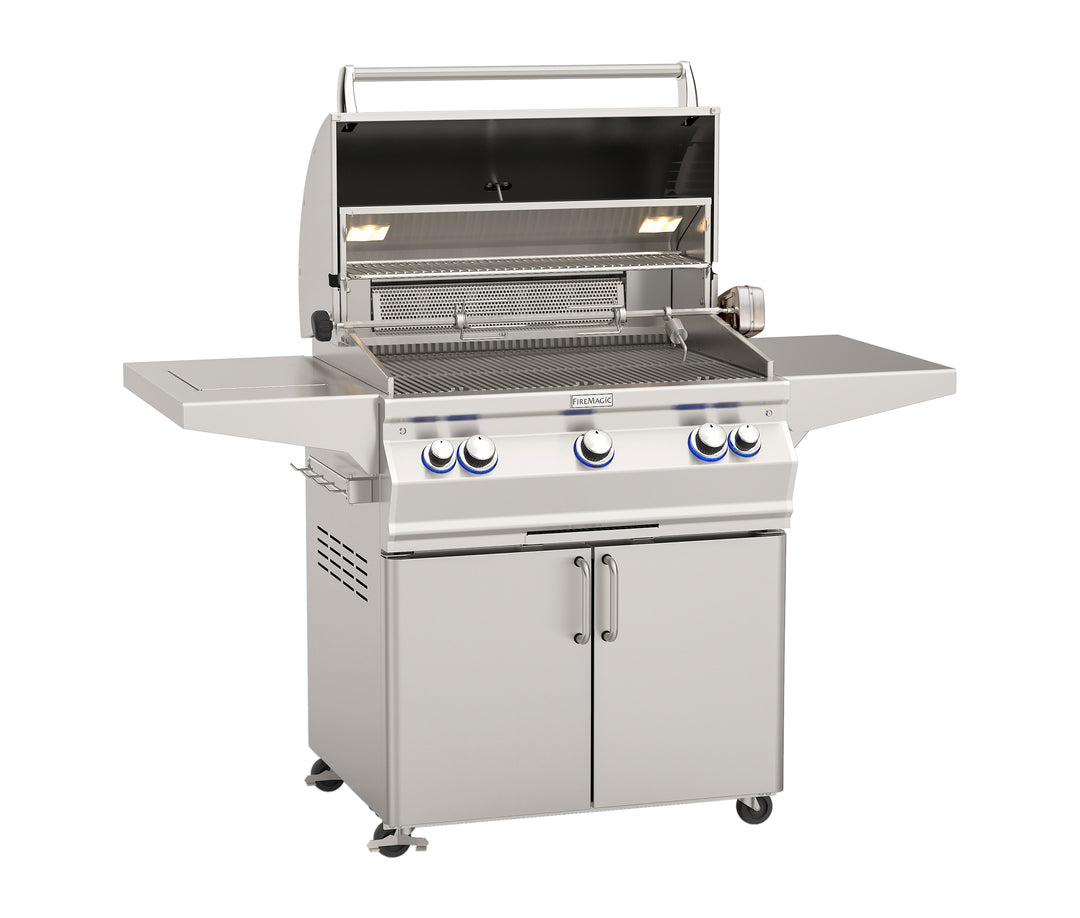 Firemagic A660s Portable Grill with Analog Thermometer and Flush Mounted Single Side Burner