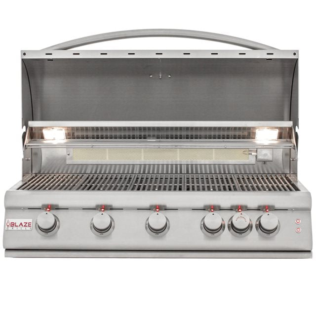 Blaze 40 Inch 5-Burner LTE Gas Grill with Rear Burner and Built-in Lighting System