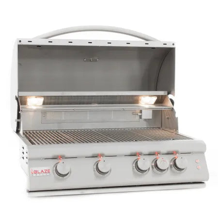 Blaze 32 Inch 4-Burner LTE Gas Grill With Rear Burner and Built-in Lighting System